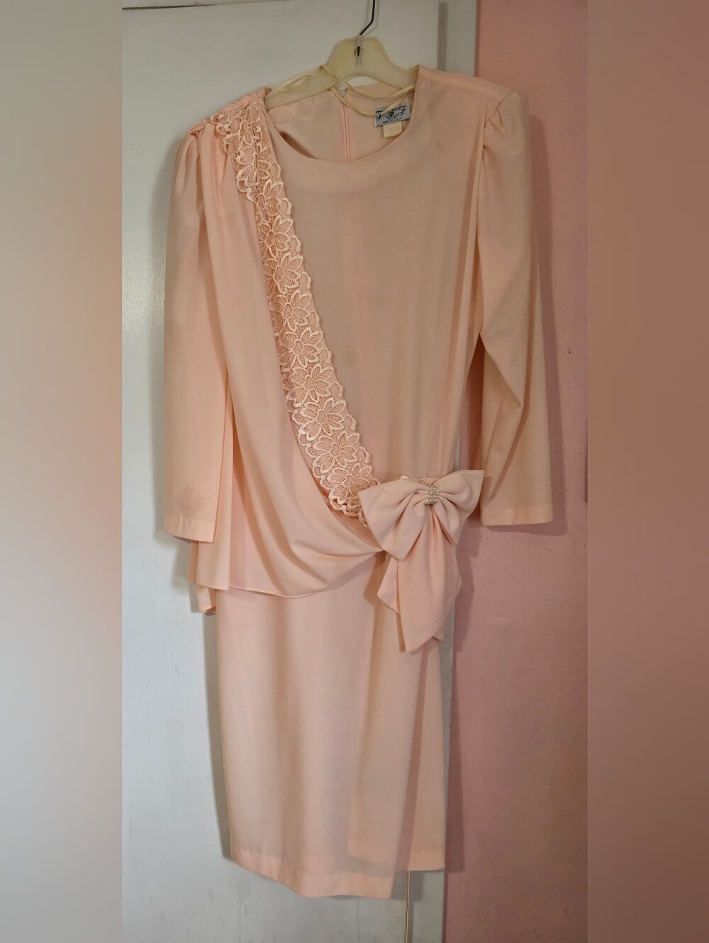 90s Peach Formal Dress